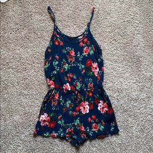 Navy floral romper